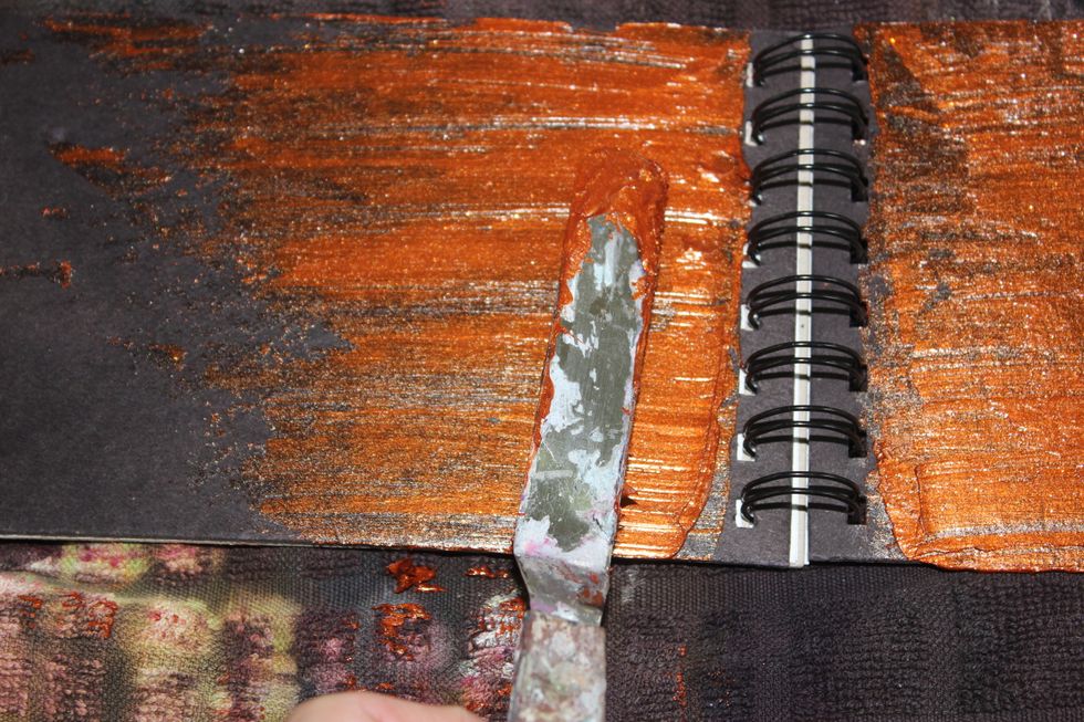 Using a palette tool I sparkled the front and back cover with Sorbet in Kenyan Copper.
