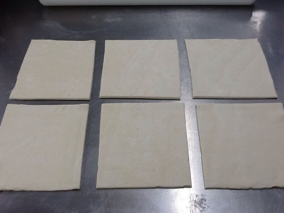Using a pastry wheel (pizza cutter), cut even squares.