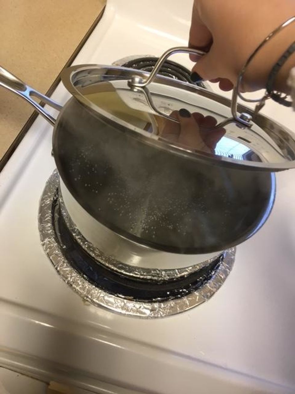 Using a saucepan fill it 3/4 full with water and place over high heat.