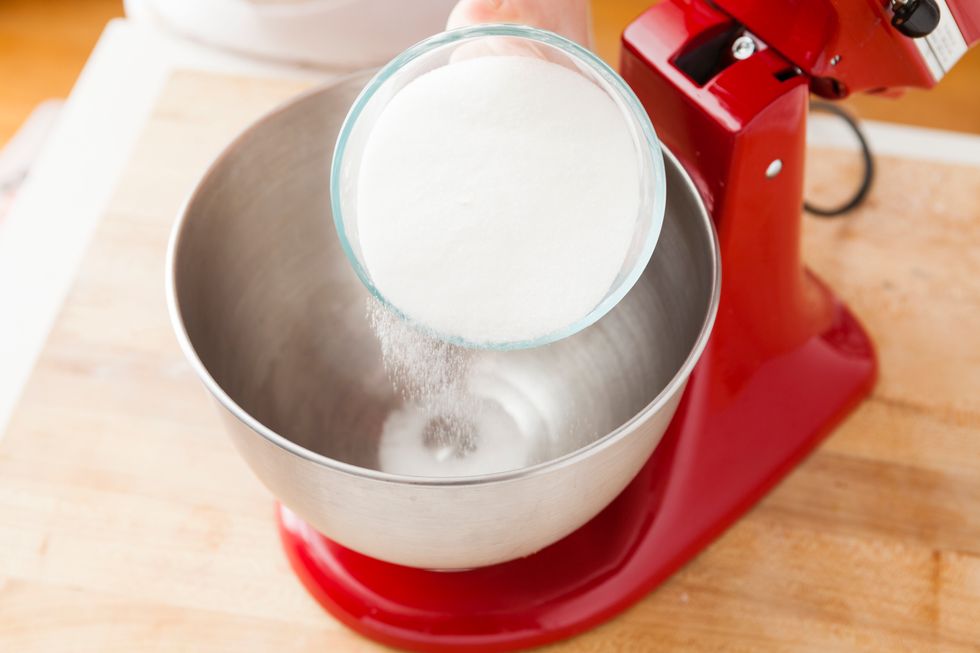 Using a stand mixer or a hand mixer, add your sugar.
