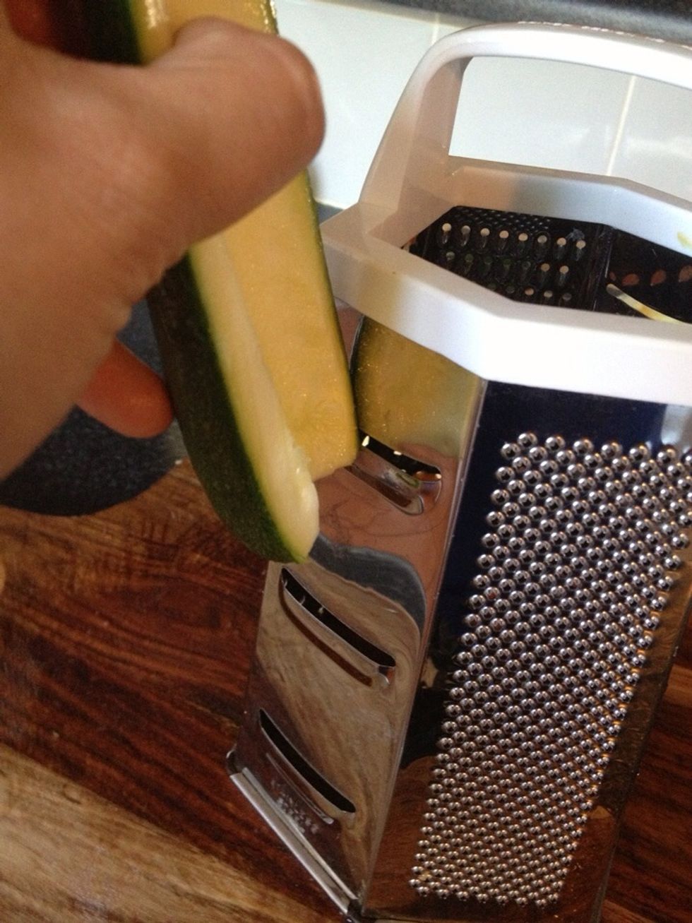 Using a wide grater, a mandolay slicer, a sharp knife or whatever cool tool you have, thinly slice the zucchini lengthways to get a "fettuccine" effect.