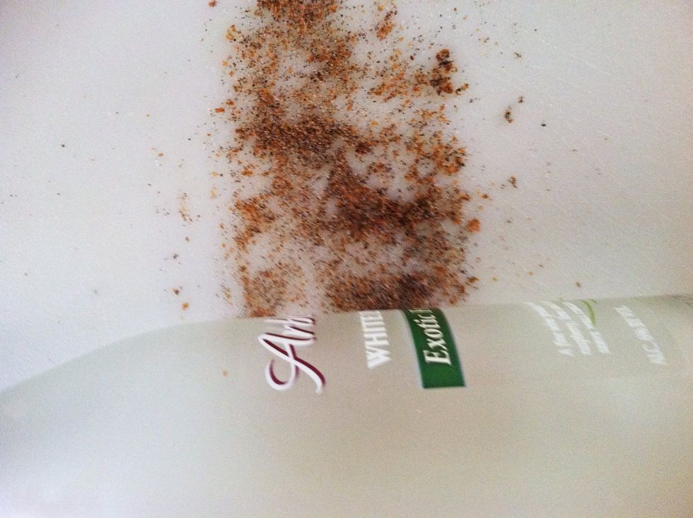 Using a wine bottle or a rolling pin, crush the seeds on a hard surface until finely ground.