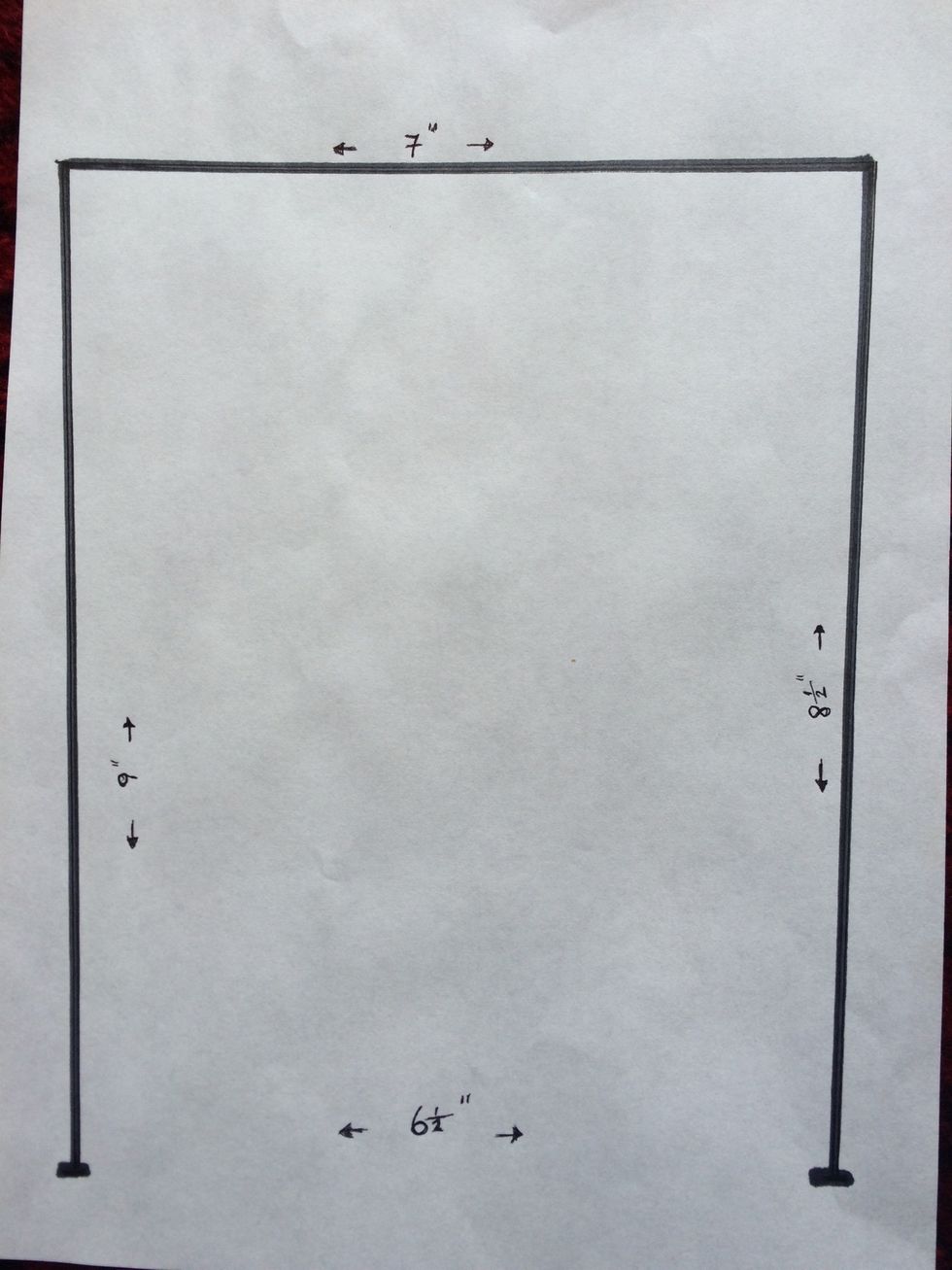 Using A4 paper draw template and add .25 inch seam allowance before cutting out