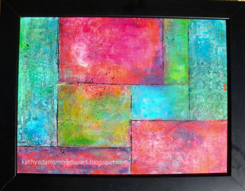 Using Art Anthology paints is perfect for this color blocking technique because they are transparent and allow the layers to show through. Why not try this fun and simple technique!