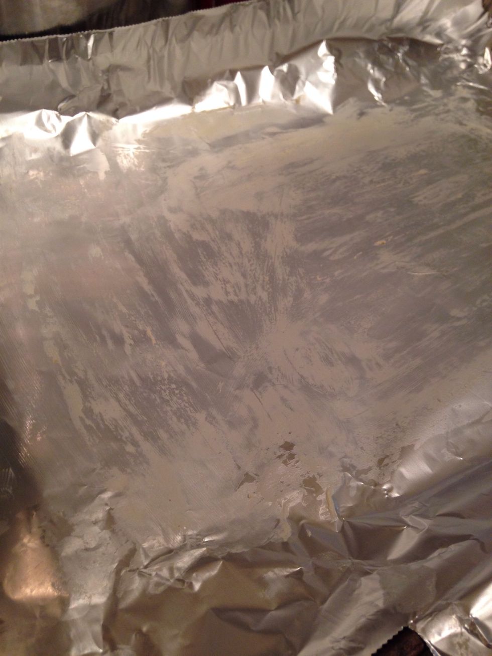 Using butter(unsalted); grease a piece if foil or parchment paper(about 12-15 in. Long)