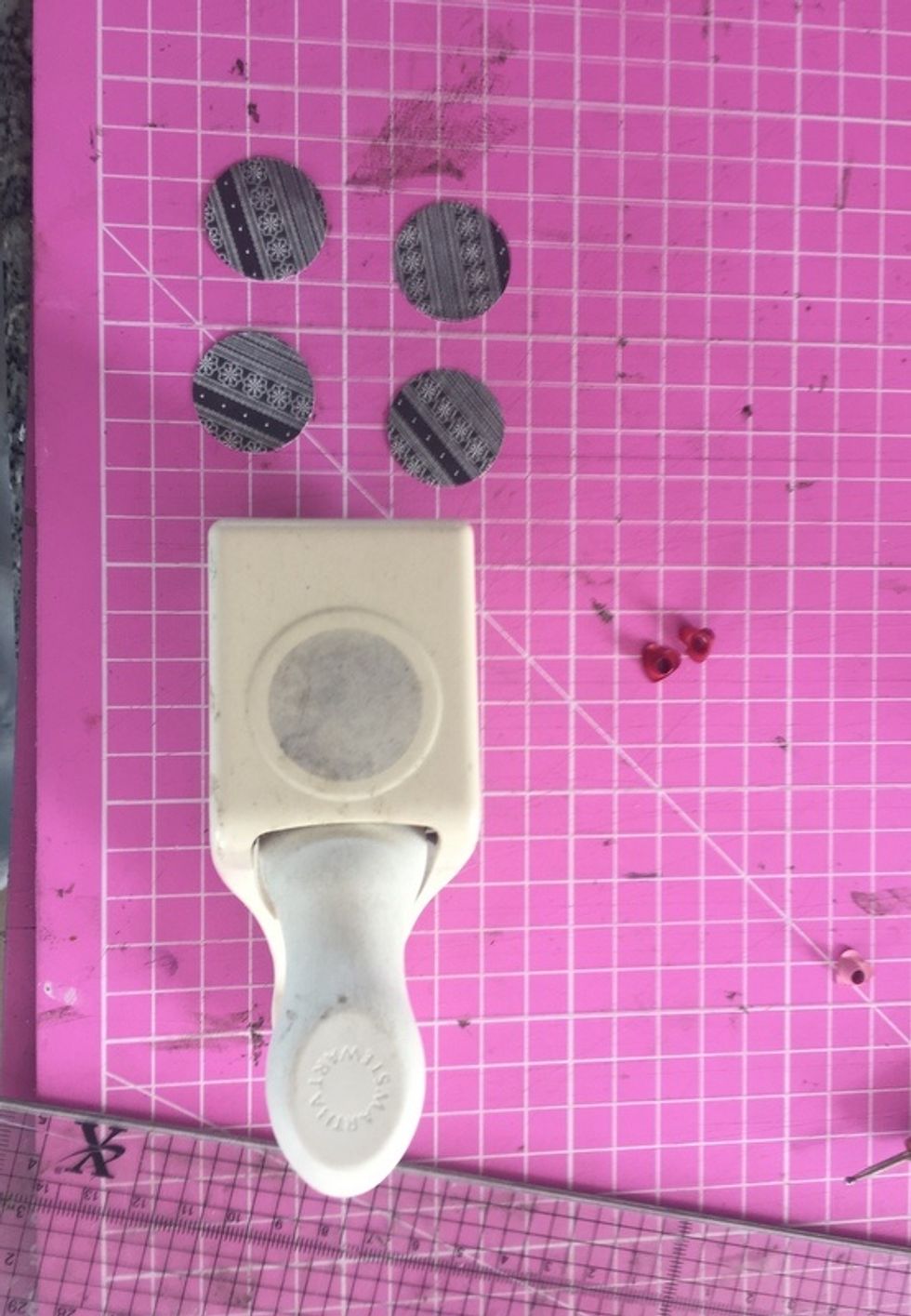 using circle punch, punch 4 circles