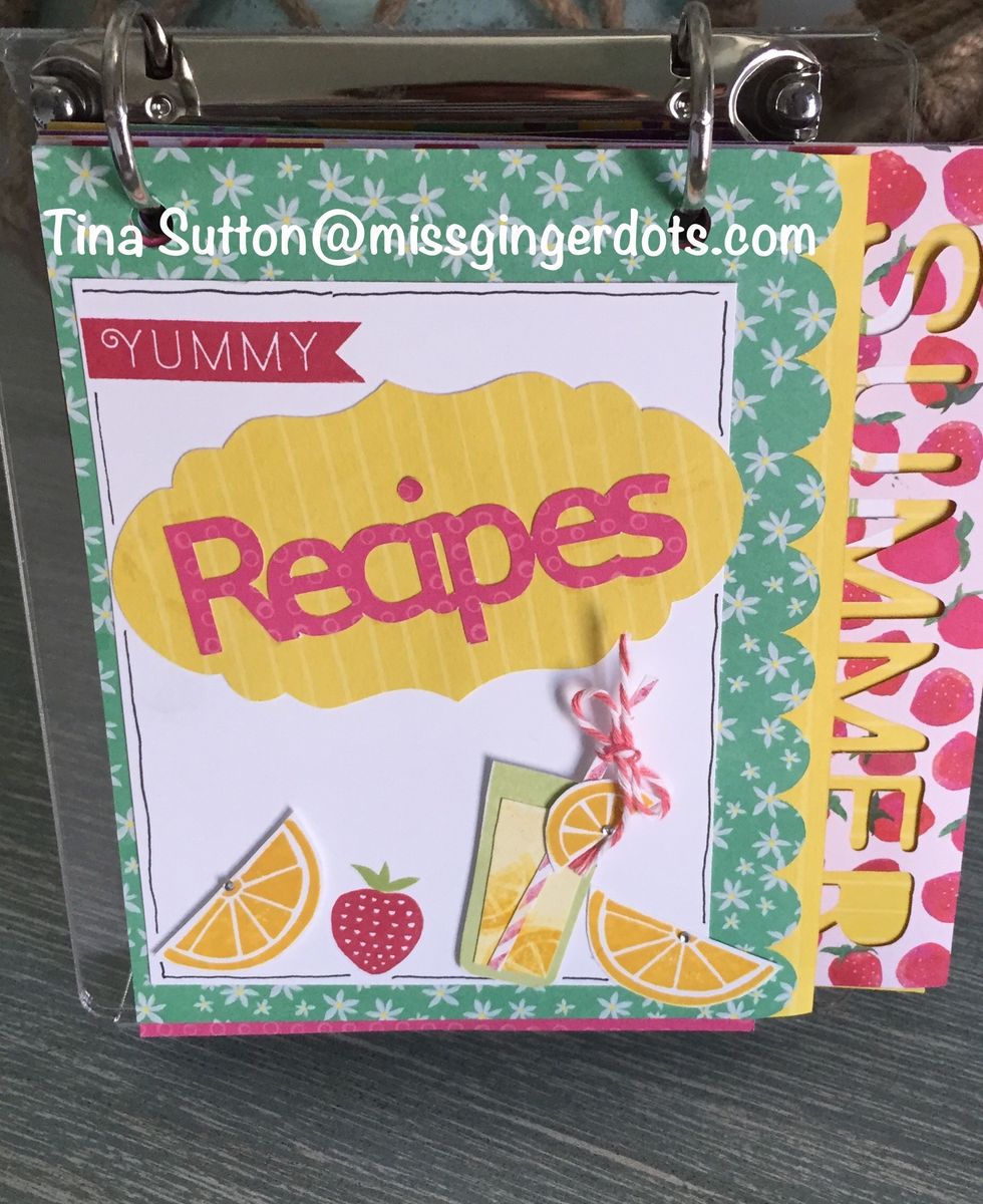 Using  Ice Cold stamp set- stamp one small lemon on extra white.  Stamp the glass in pear ink.  Stamp the glass a second time in second generation Canary ink.   Cut out that image smaller than outline