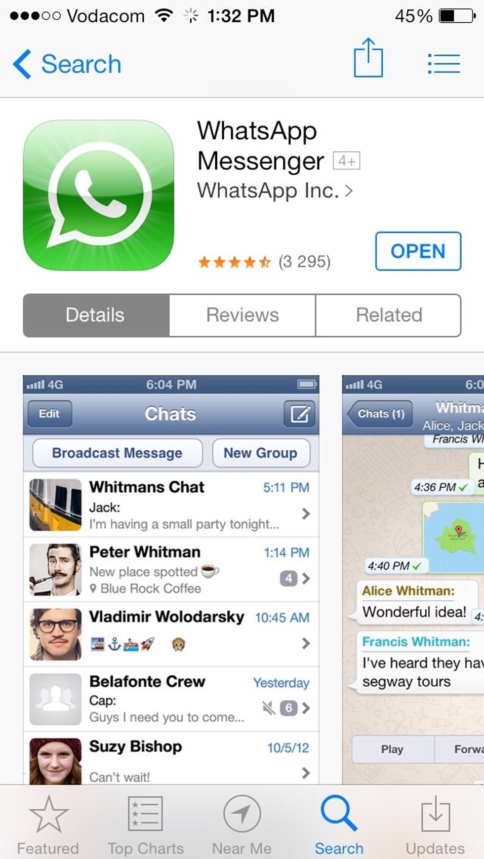 Using messaging apps like whatsapp to communicate with family and friends.