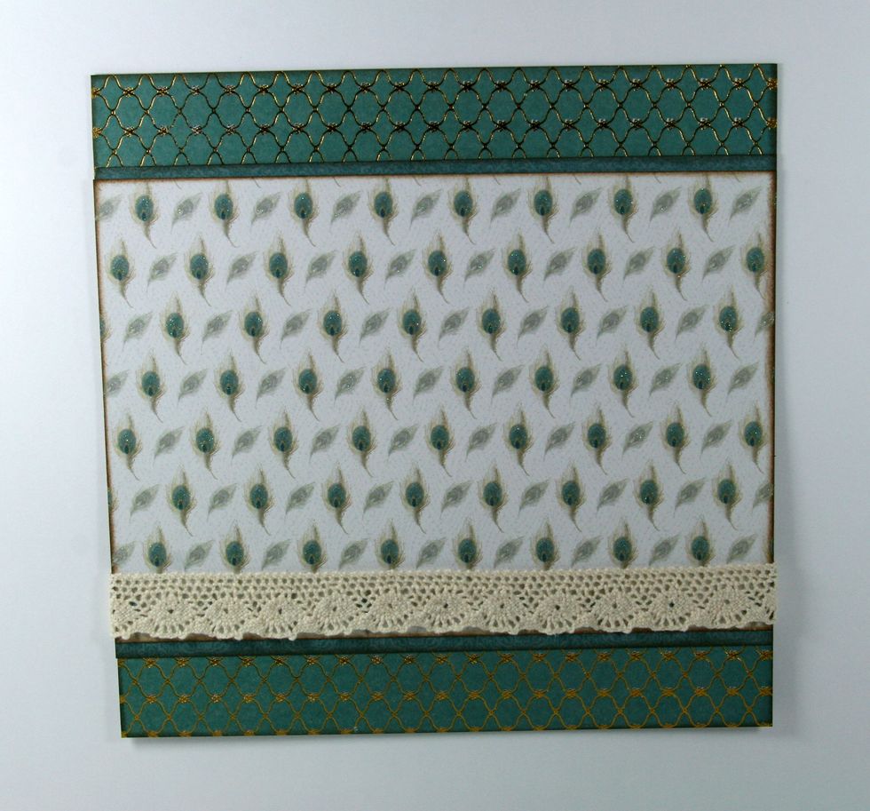 Using Red Line Tape secure a band of lace wrapping around and adhering on back.