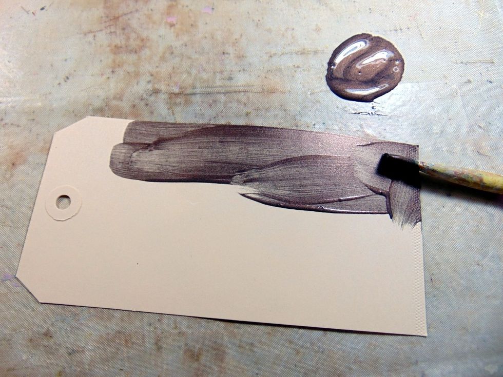 Using Tag from Technique kit, cover with Bronze VerDay paint.