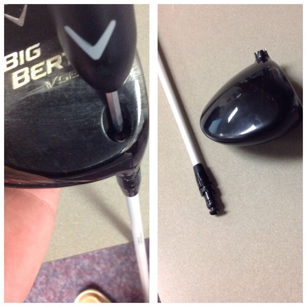 Using the adjusting wrench twist counterclockwise until the driver head comes off.