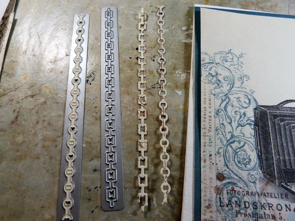 Using the die from the Die of the month Add On cut out some chains.