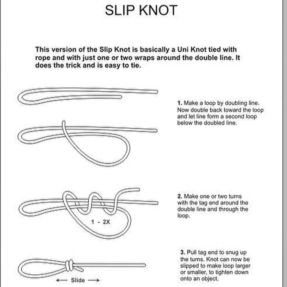 Using the friendship bracelet slip knot to tie the ends. The slip knot will allow the straps length to be adjusted. Image from www.proknot.com