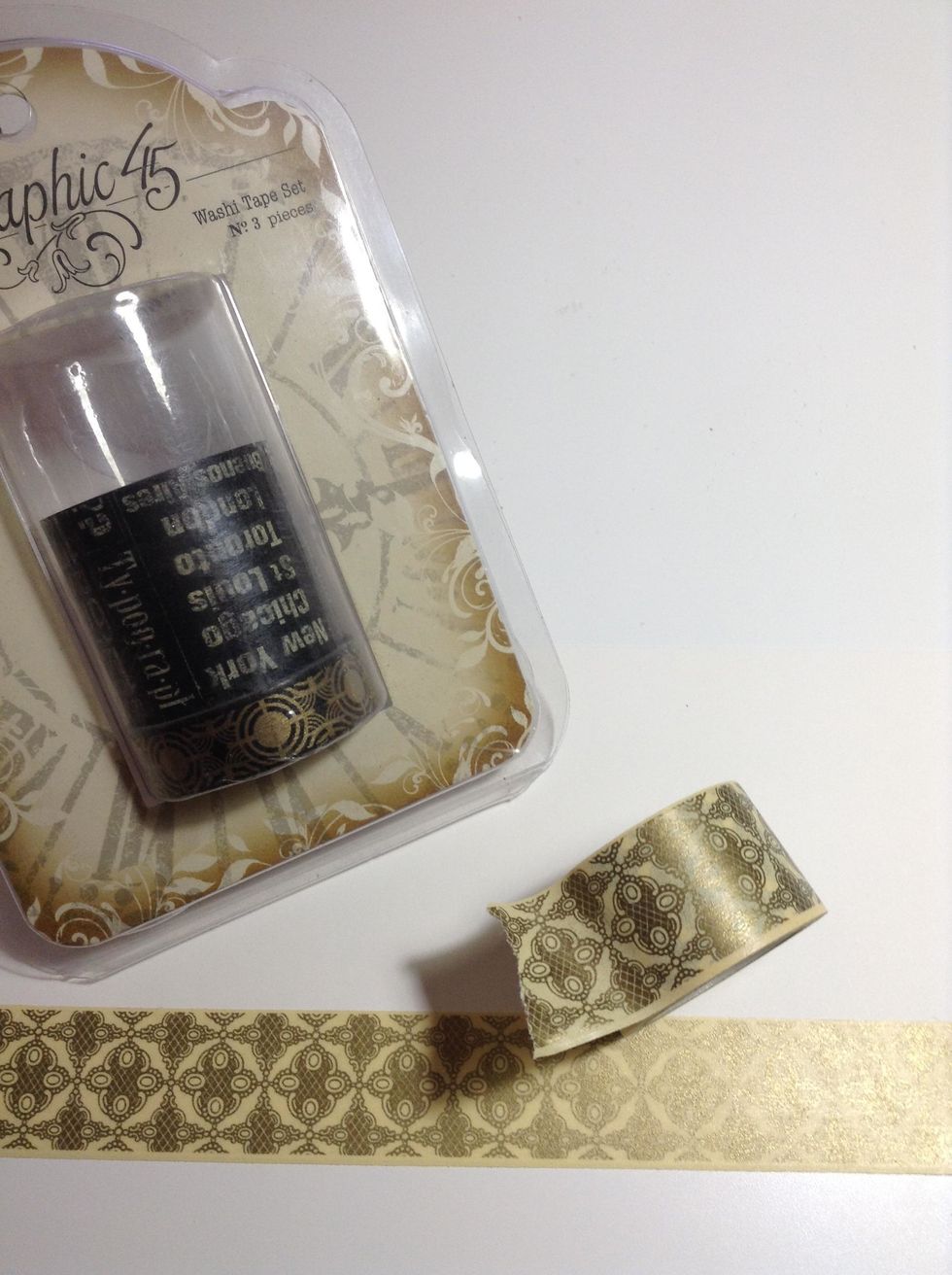 Using the Graphic 45 Washi Tape, we make the wings...