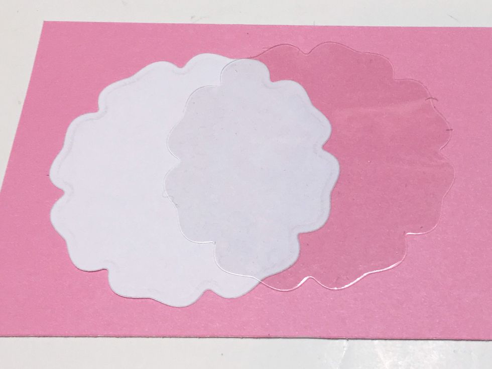 Using the larger of the two nested dies, cut a piece of acetate.