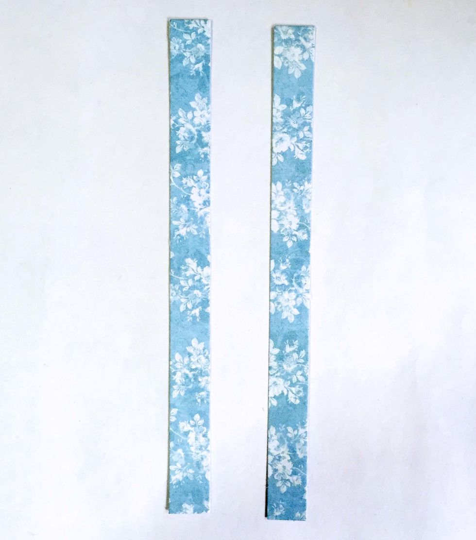 Using the same patter paper of choice from Step 7, cut 2 strips of 0.5".