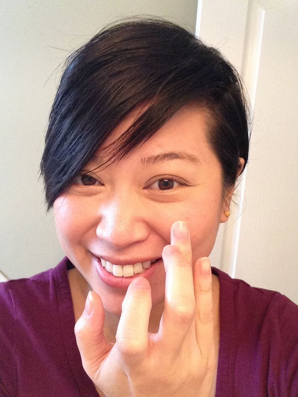 Using the same technique, apply this blush closer to the apples of the cheek but blend upward and outward fusing it in with the lighter blush previously applied.