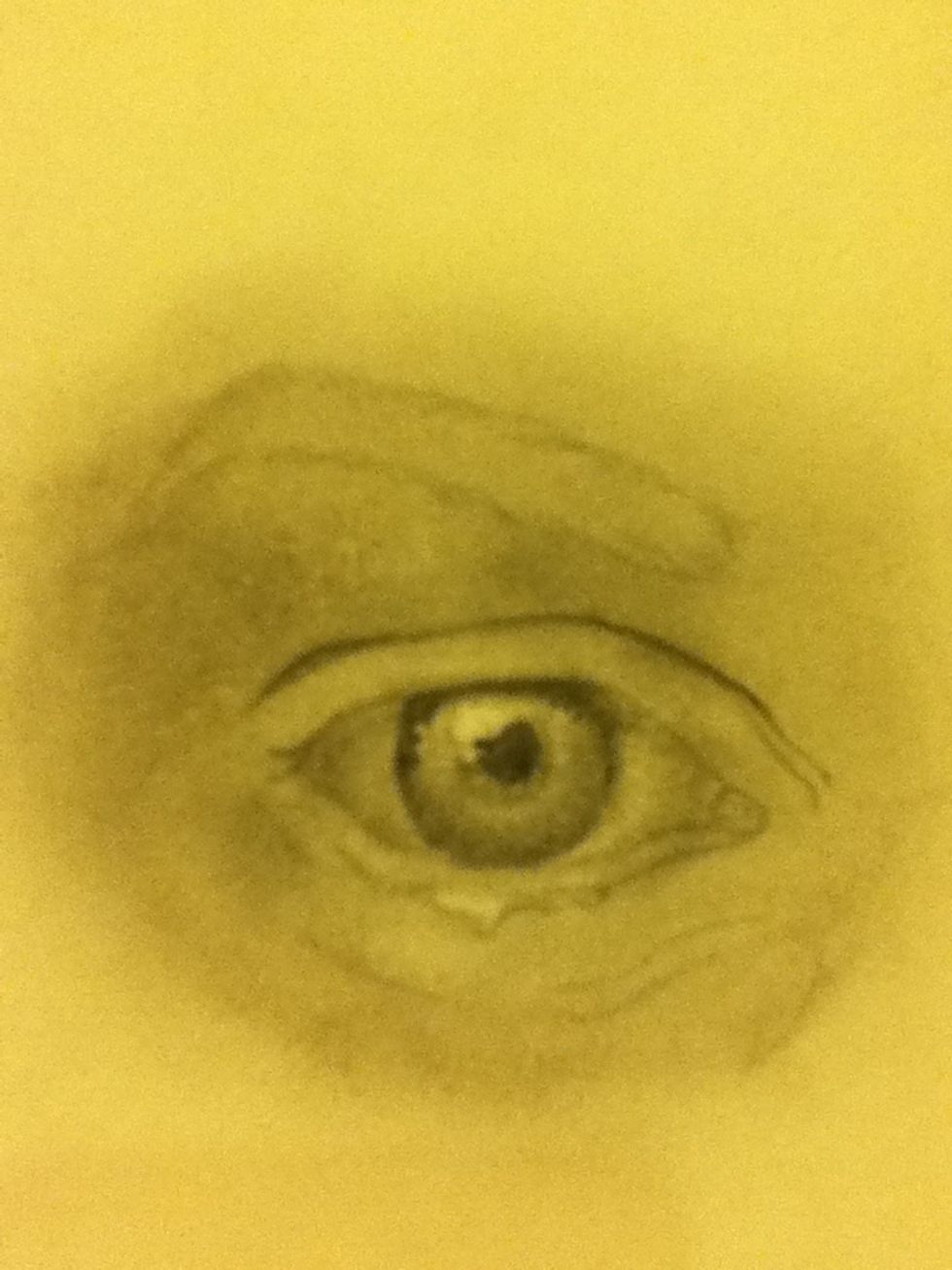 Using the tortillian, I added shading to the upper eyeball and smoothed the entire drawing out!