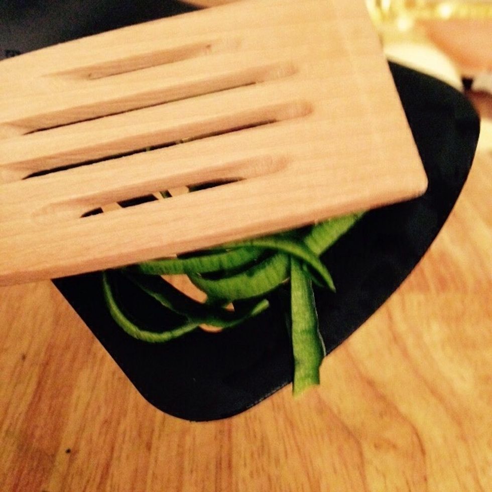 Using two spatula clamp it and cook for about a minute in the boiling stock (that you have aside and will need later). If you want to make it yourself check how to among my other guides