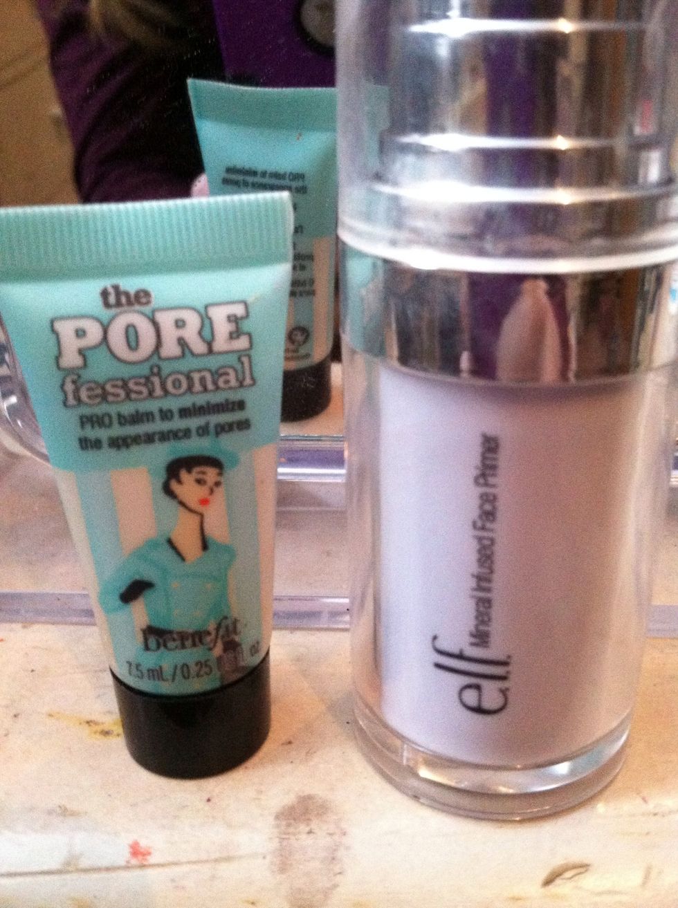 Using your favorite primer(s) apply a thin coat across your face, focusing on your problem areas and T-Zone