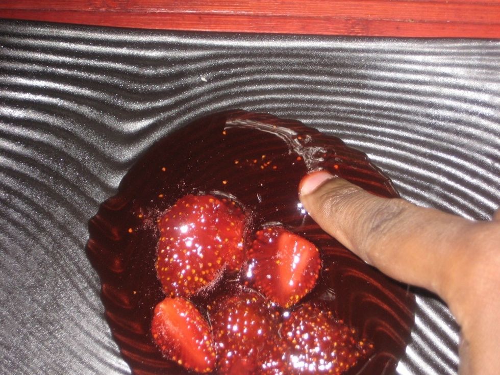 Using your finger, push gently and if the surface wrinkles, its ready. If not boil the jam for another minute or two.