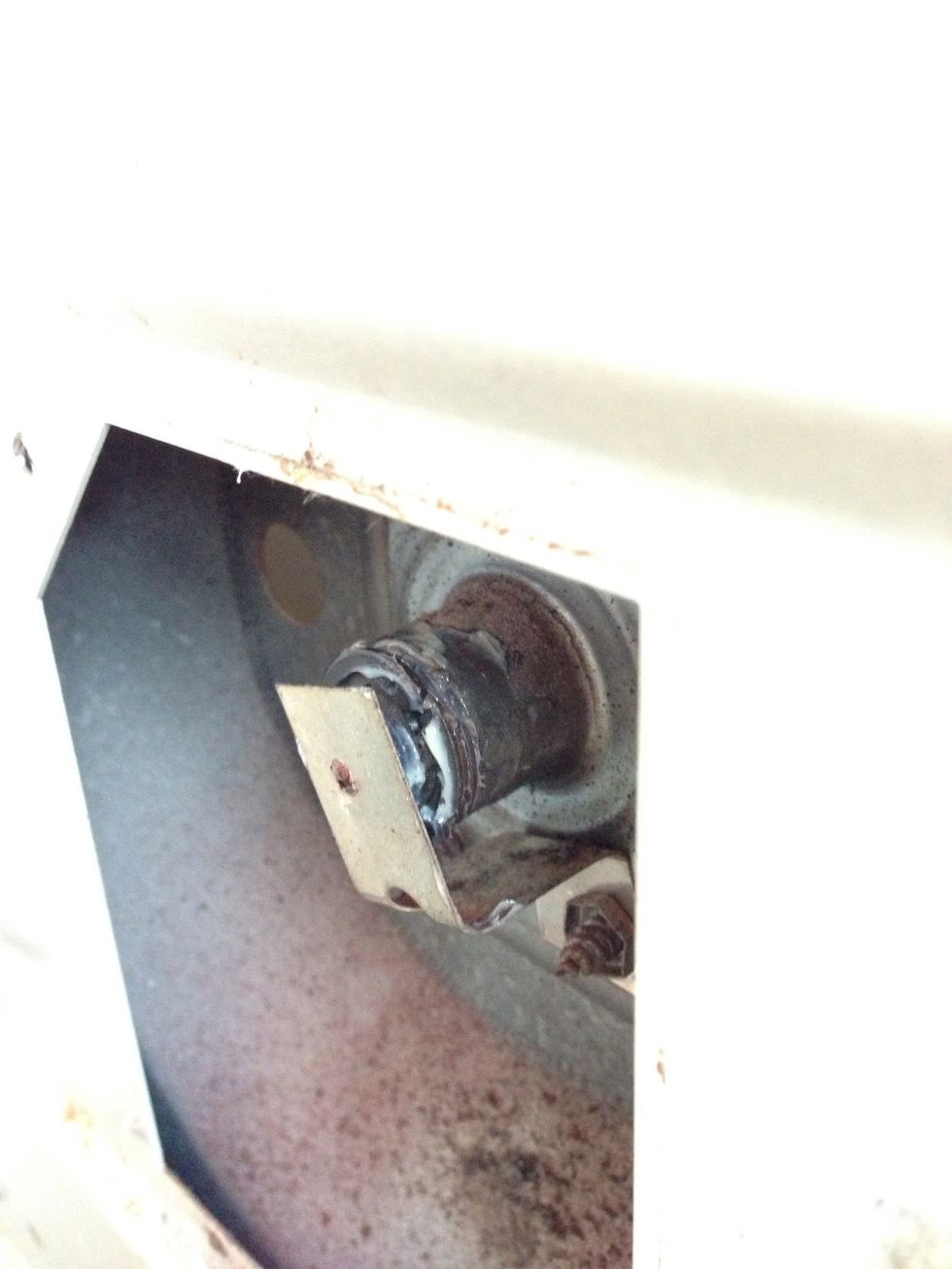 Using your fingertip (or a q-tip), apply a small amount of the grease around the washer at the tip of the bearing. You can see bits of the white grease in this pic.