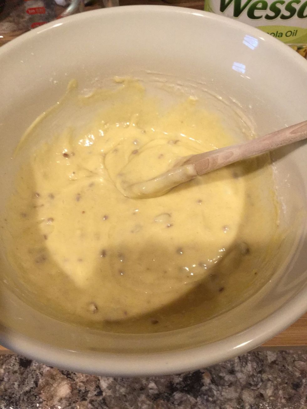 Using your mixing spoon mix the ingredients together, keep in mind that it may be a little lumpy. Which is okay.