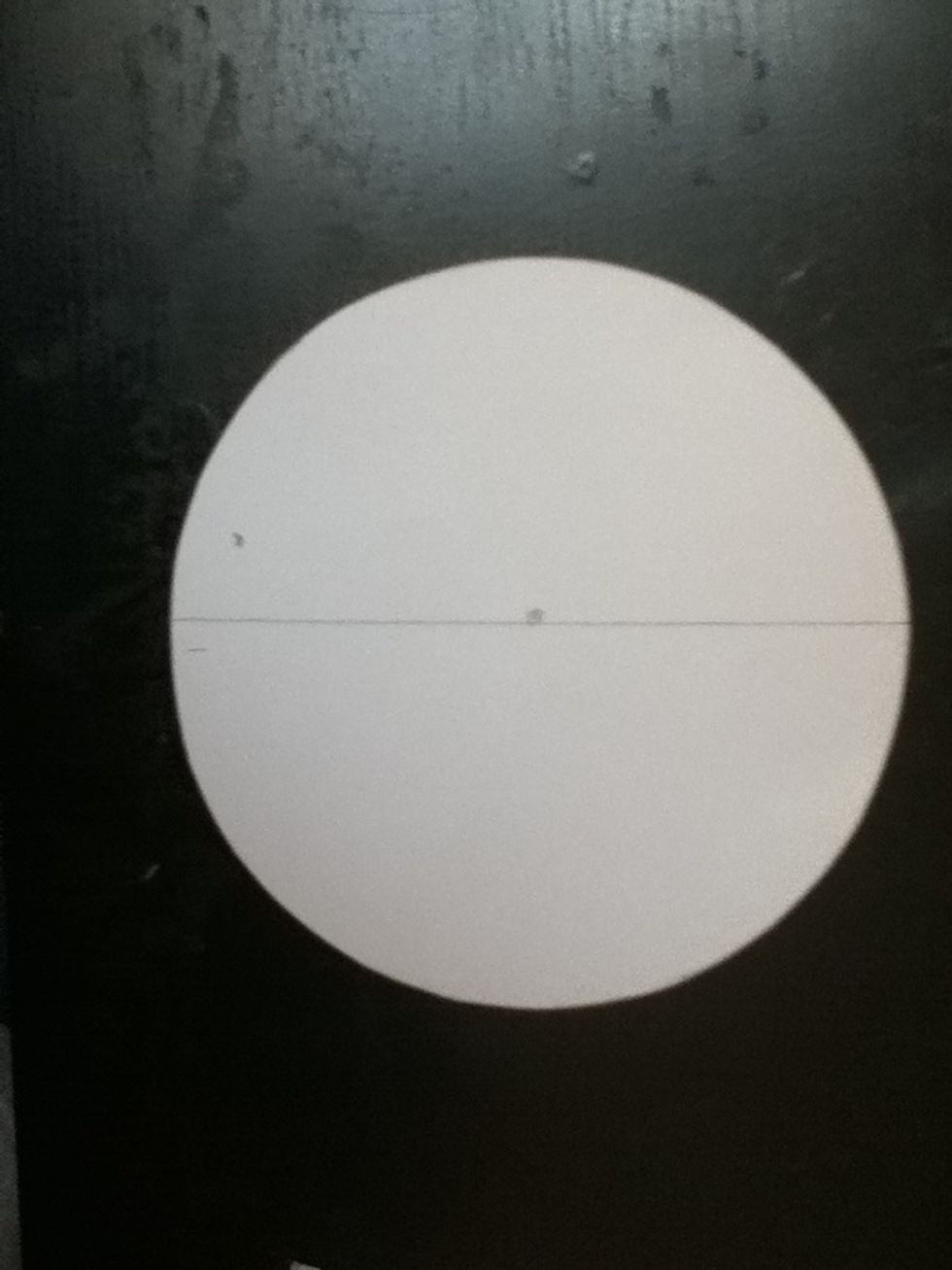 Using your straight edge, draw a line through your dot.