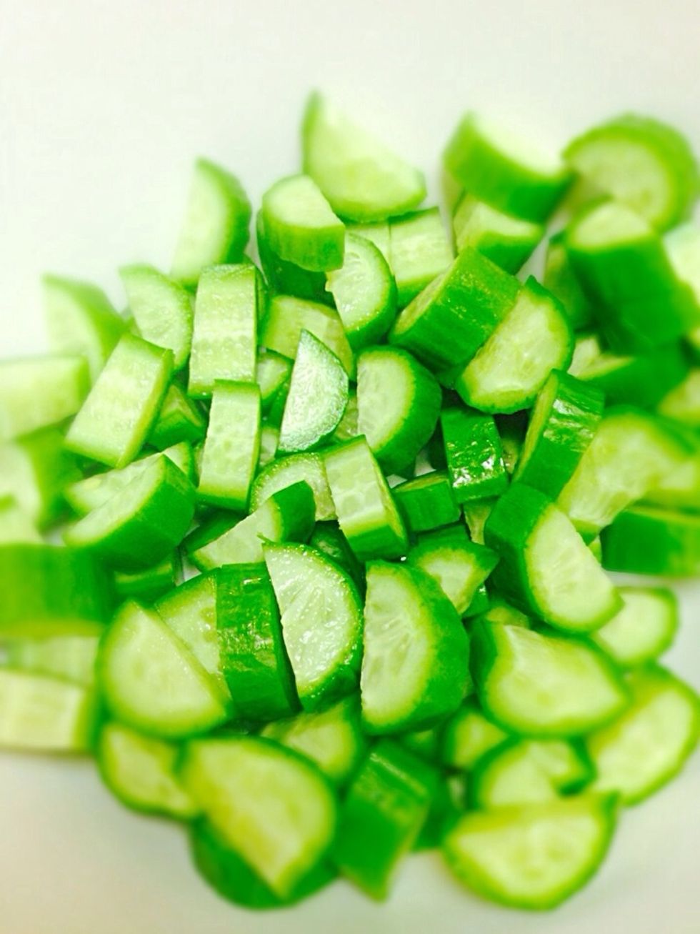 Usually Greek salad's vegetables cut into big pieces I on the other hand like to get several flavors in one bite so I like my salad chopped.