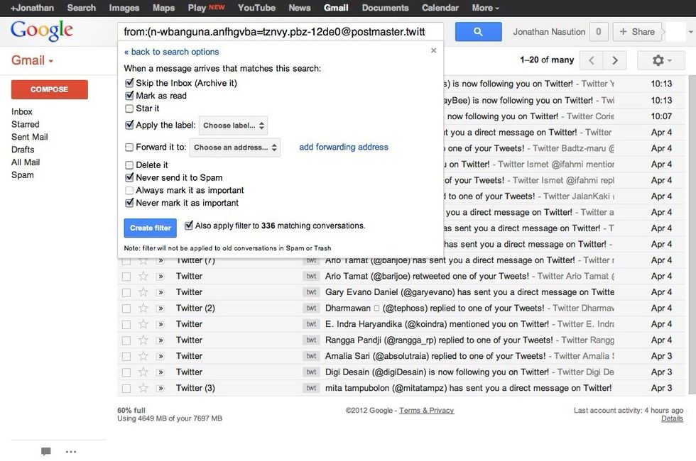 Usually I tick these options: 'Skip the Inbox', 'Mark as read', 'Never send it to Spam', and 'Never mark it as important'. You can also choose to 'Apply the label, to make it more organized.