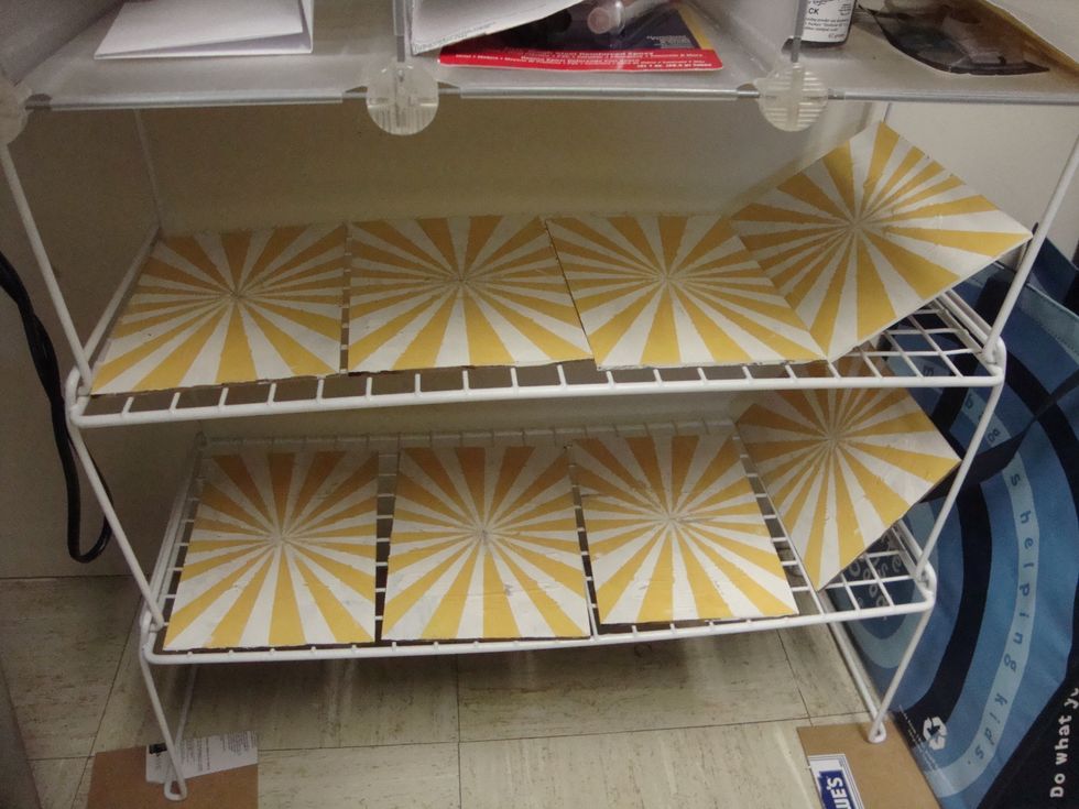 Utilize any surface and allow the paint to dry overnight.