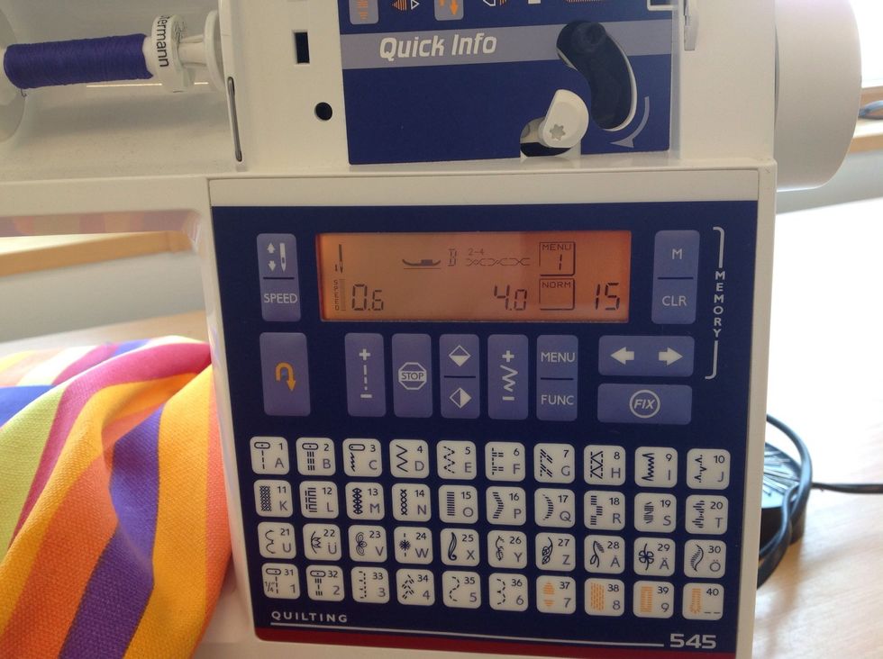 .... v\u00e4lj nr 15 och st\u00e4ll in l\u00e4ngden till 0,6 och bredden till 4,0och byt till pressarfot B (se bild)