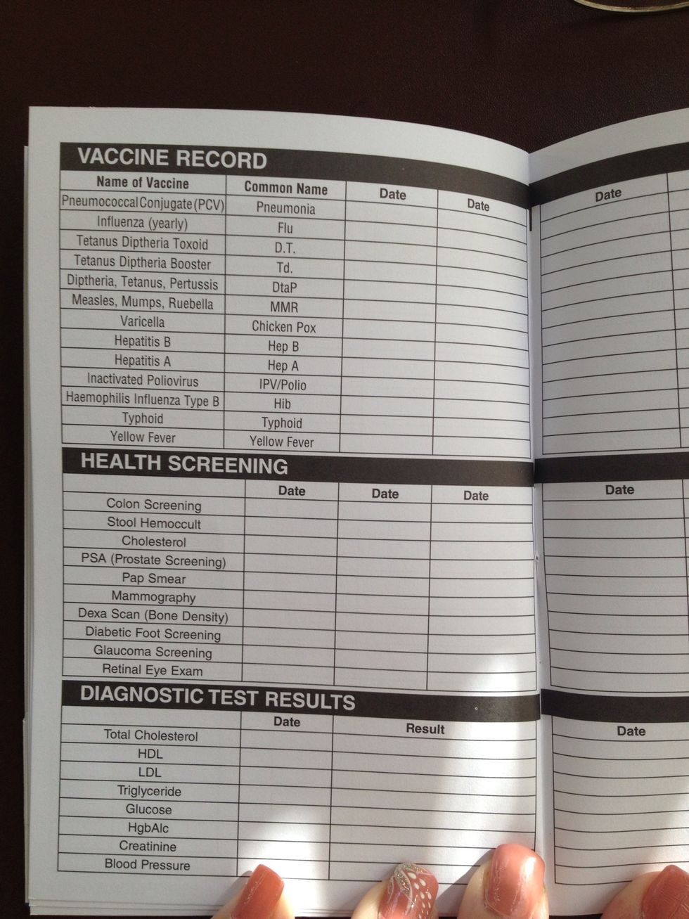 Vaccines, preventative screening or exams, blood results