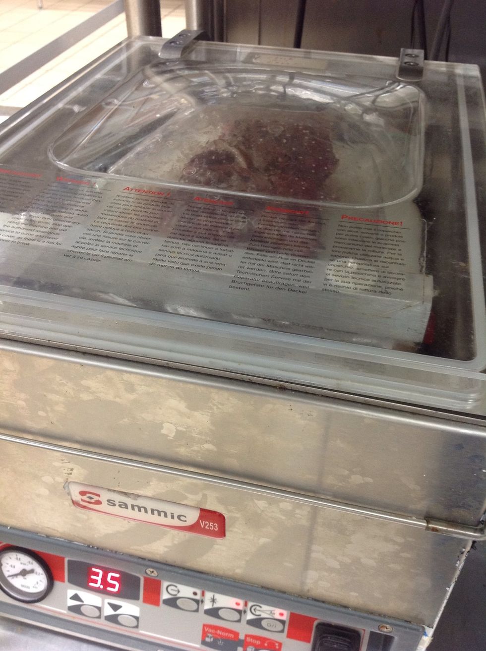 Vacuum seal with wine onion mixture