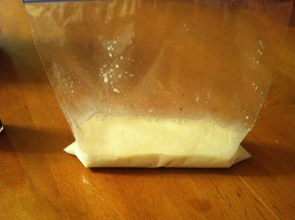 Vanilla and milk mixed together.