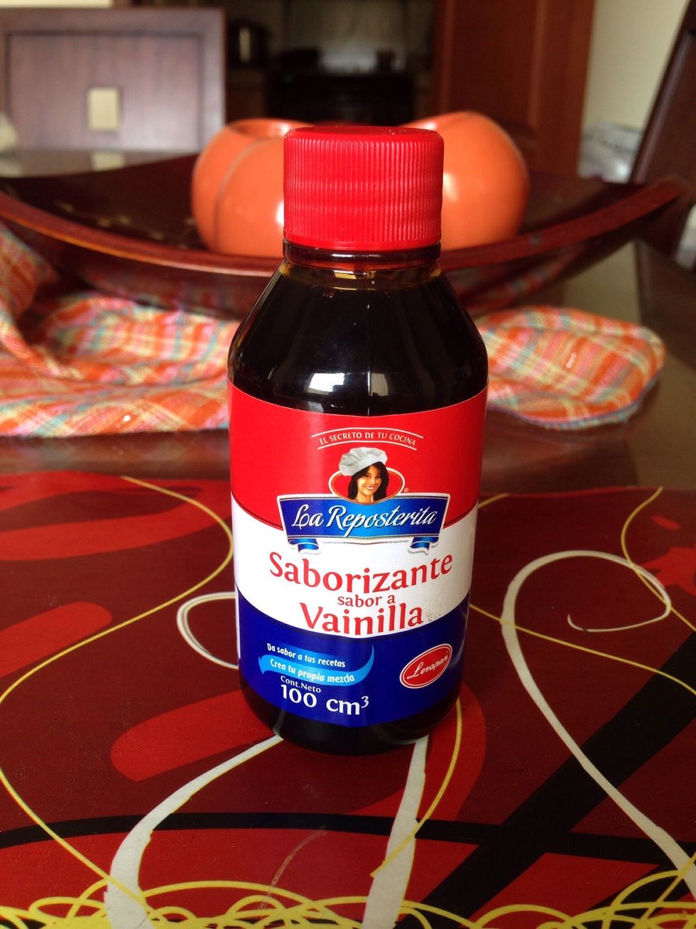 Vanilla extract, sugar
