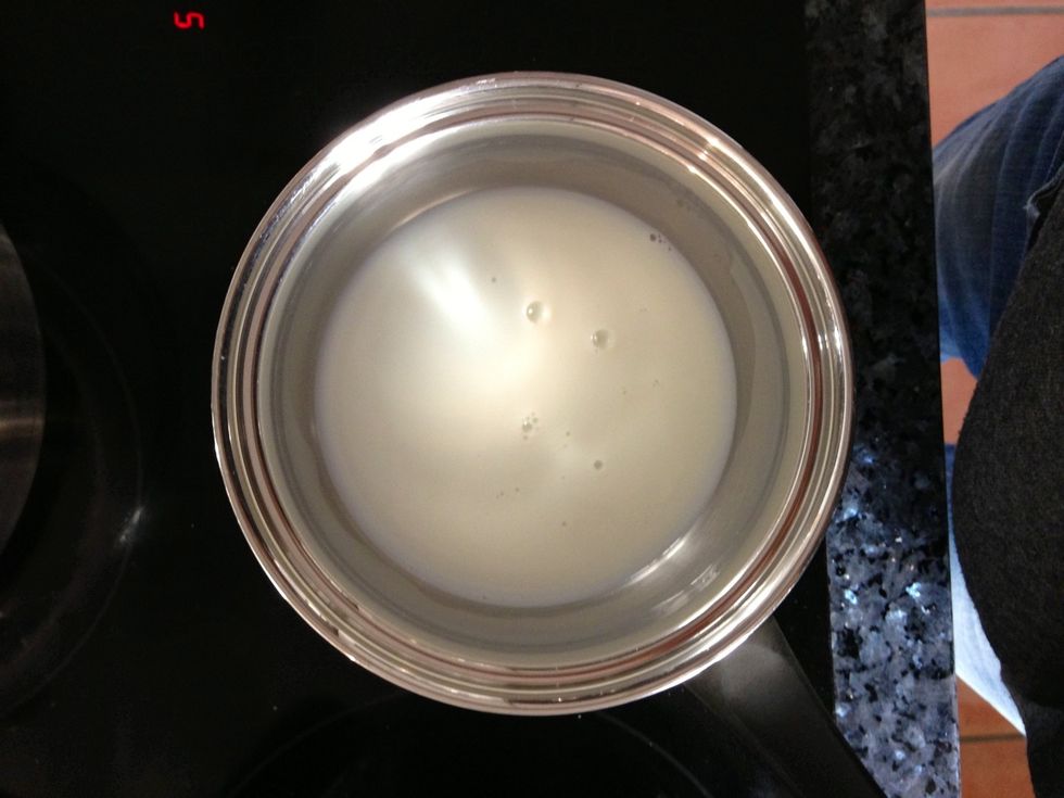 Varm milk to 37 degrees celcius in a sauce pan