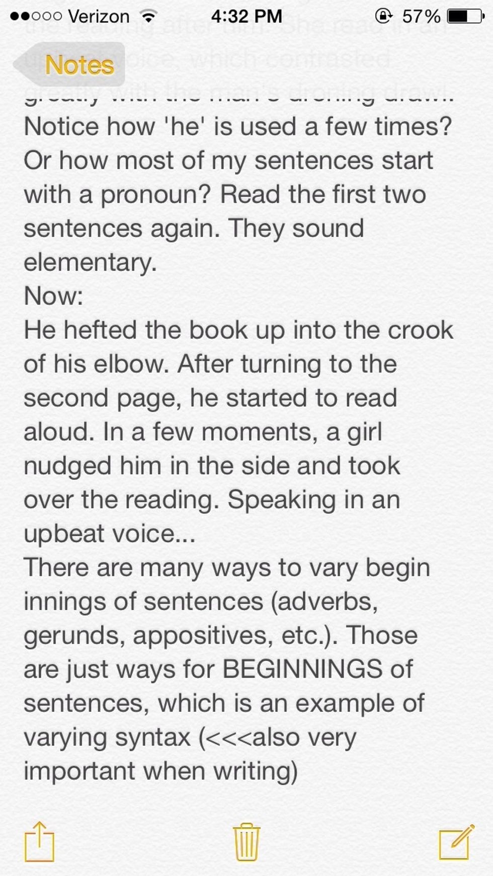 Varying sentences/structure cont'd.