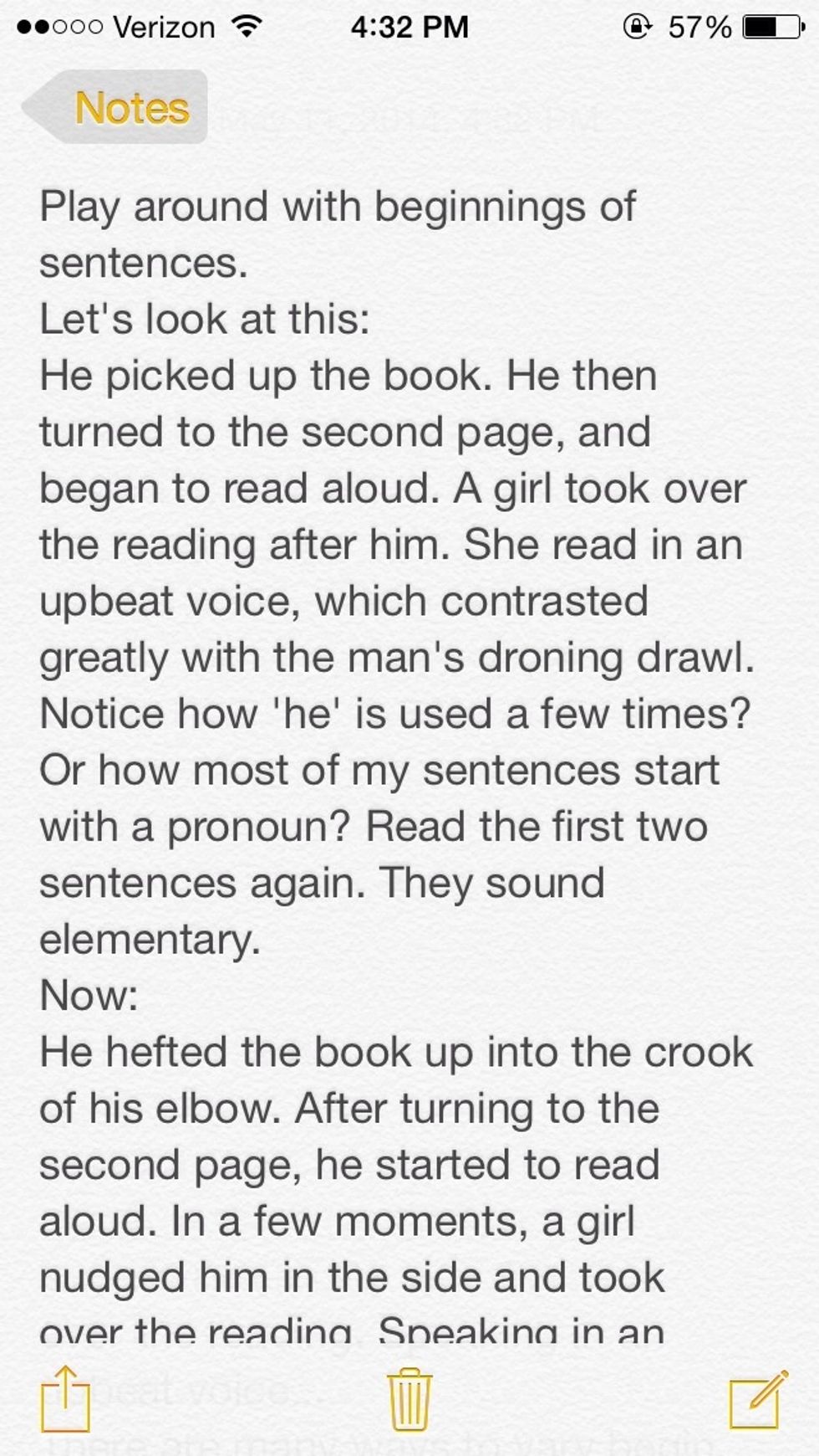 Varying sentences/structure. The rest is in the next slide :) >>>>