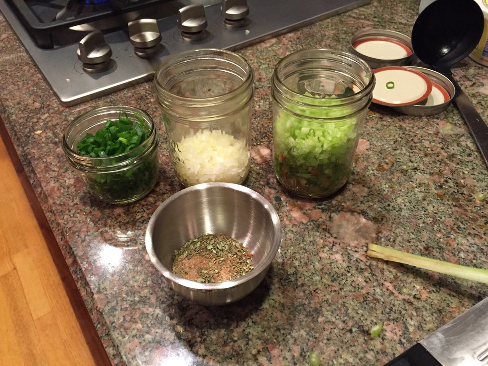 Vegetable and spice ingredients together