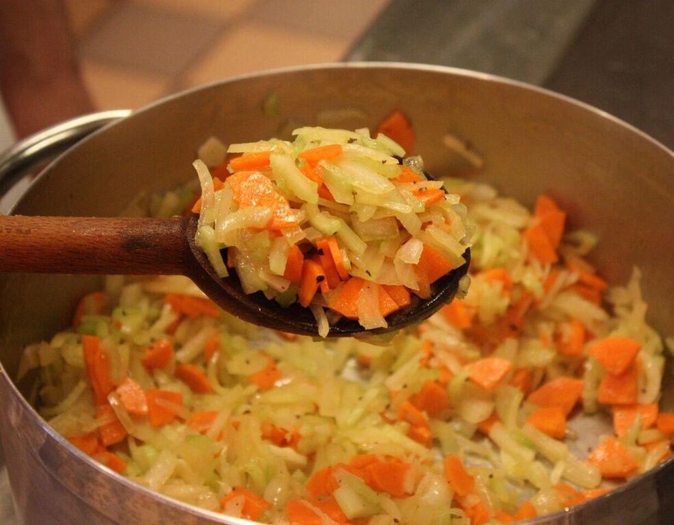 Vegetables should glisten.