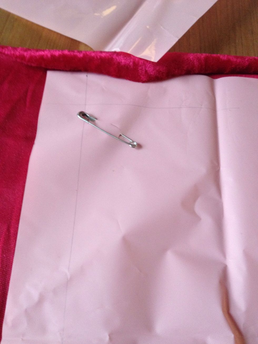 Velvet time! I went with crushed, of a deep watermelon. Make sure its thin to make later manipulation easier. Make a pattern by measuring the inside dimensions of the box, and cut!