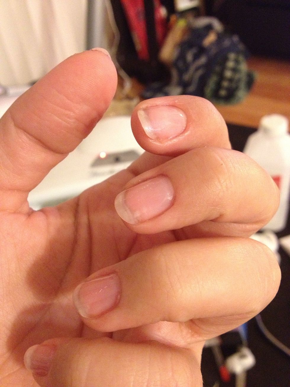 Very light pink... Good for French manicure too!