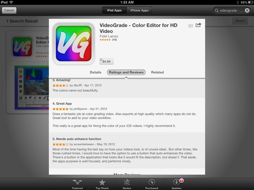 VIDEOGRADE by Fidel Lainez is the best video editor on the App Store right now. (4.99)