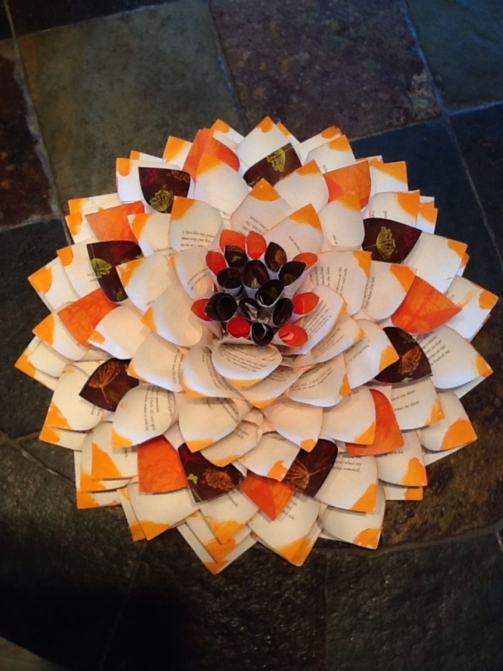 Viola! A pretty, and fun craft, and great addition to any room. I have made these for my office/craft room, and one for my daughter's room using a book that she loved as a little girl :)