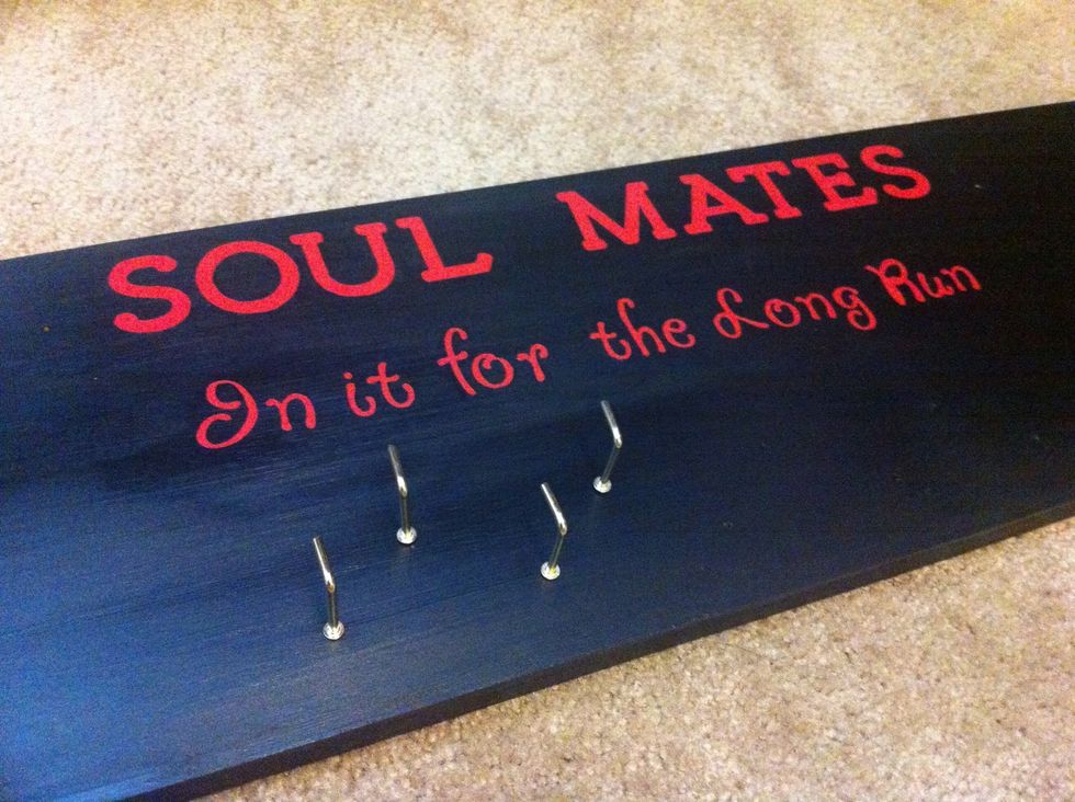 Viola! Now you can begin to screw in the hooks.