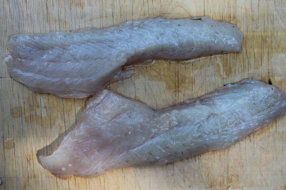 Viola! Two fish fillets.