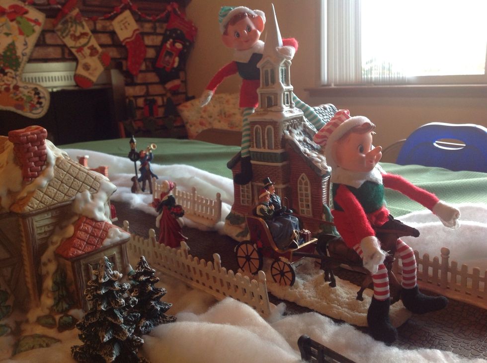 Visiting the Christmas village....