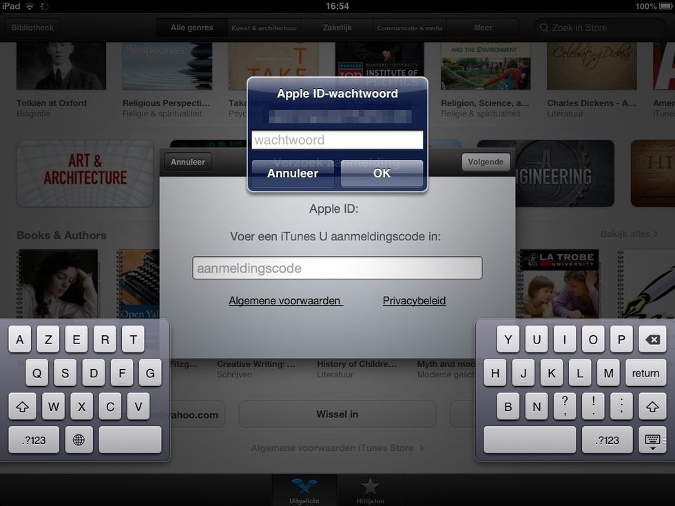 voer uw Apple ID in en tap op OK