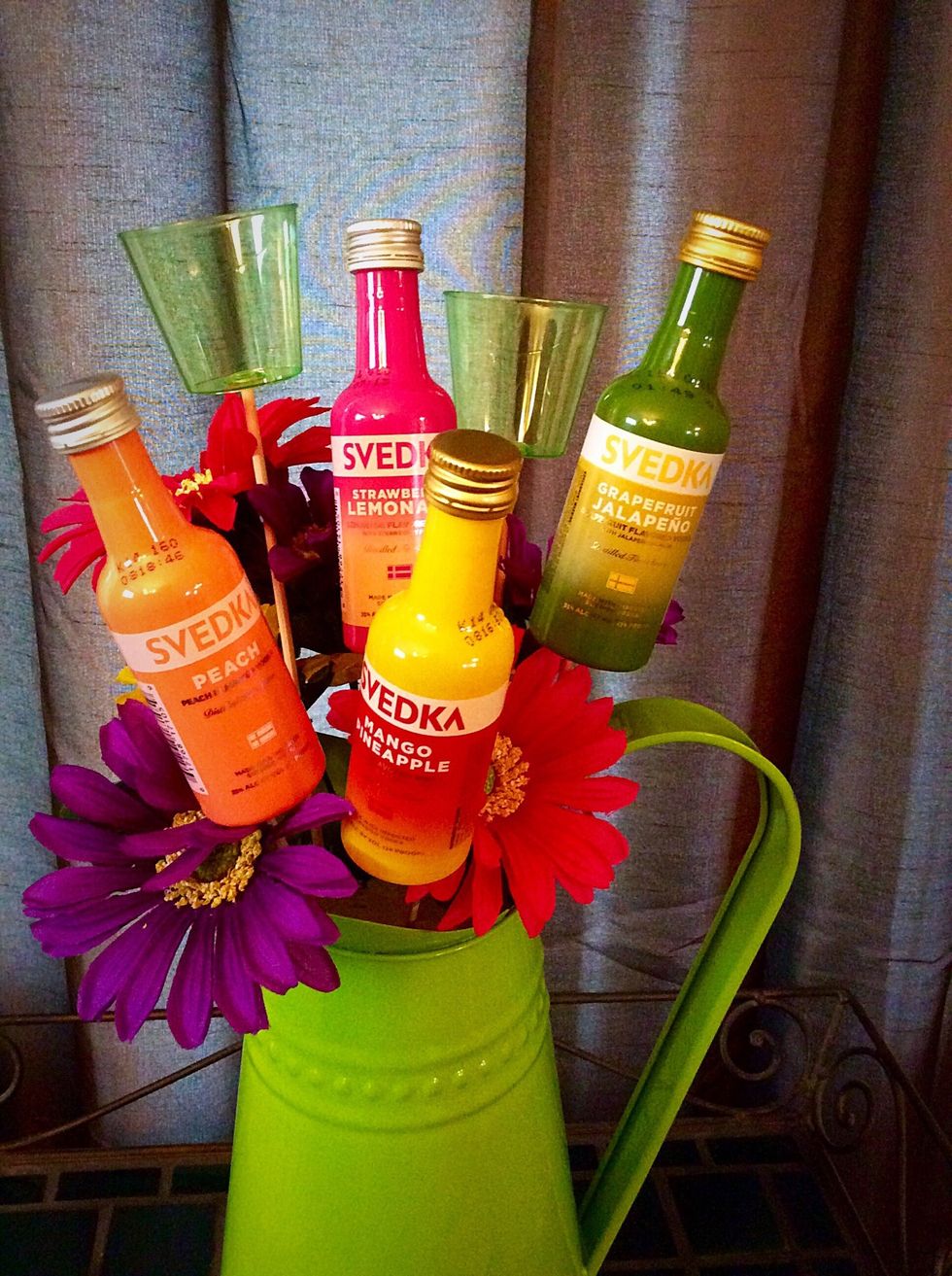 Voil\u00e0! See how easy that was? Get creative and add bows, ribbons, flowers, etc. Tailor them to meet the specific needs of the occasion/recipient. Each bouquet is an adventure. Cheers!